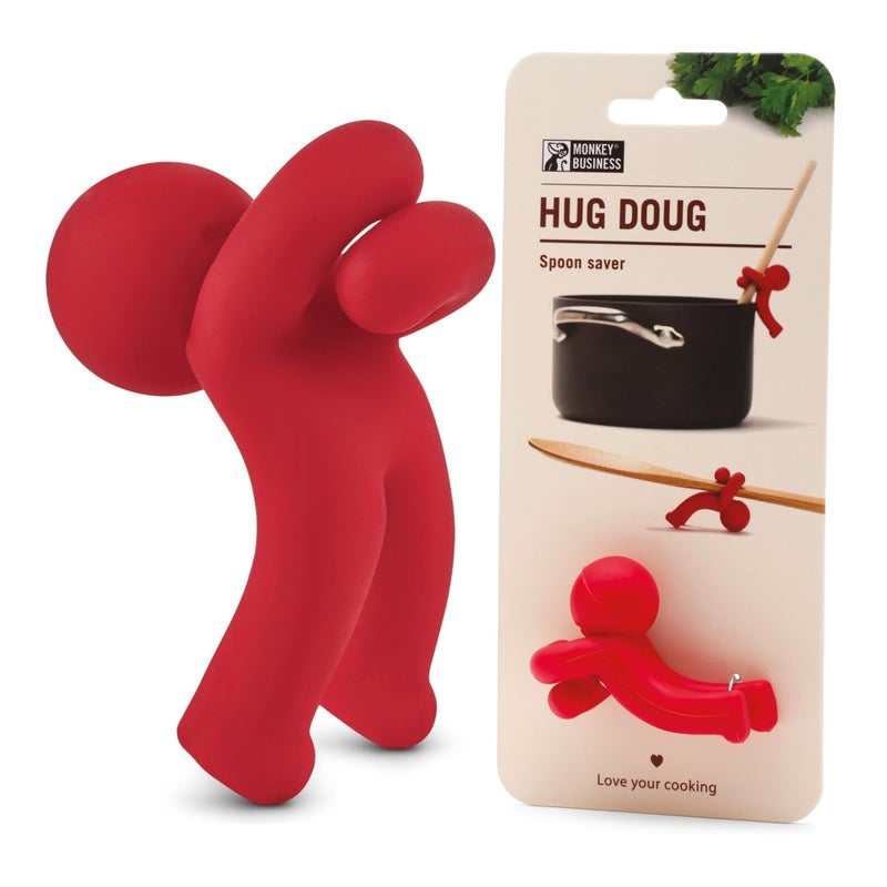 Monkey Business Hug Doug Spoon Saver | Spoon Holder and Lid Lifter Stopping The Spoon from Falling in | Silicone Spoon Rest | Stove Spoon Holder | Cool Kitchen Gadgets & Cute Kitchen Accessories | by Monkey Business - Image 1